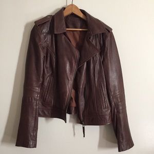 Brown Leather Jacket 100% Nappa Lamb leather
